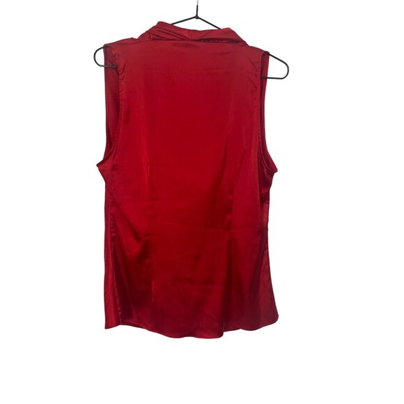 Boston Proper Red Cowl Neck Sleeveless Top Size M Holiday Party Elegant - Picture 3 of 5